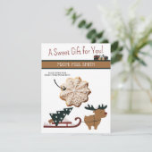Kerst Cookie Kaarten, Gepersonaliseerde Gifting Ka Kaart (Staand voorkant)