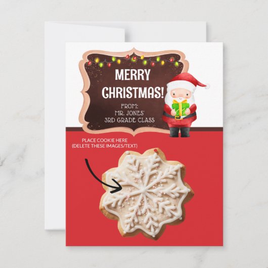 Kerst Cookie Kaarten, Gepersonaliseerde Gifting Ka Kaart (Voorkant)