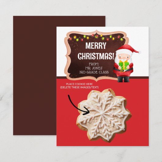 Kerst Cookie Kaarten, Gepersonaliseerde Gifting Ka Kaart (Voorkant / Achterkant)
