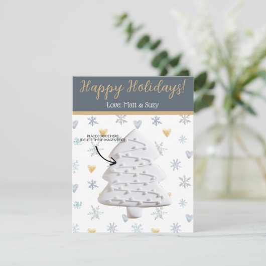 Kerst Cookie Kaarten, Gepersonaliseerde Gifting Ka Kaart (Staand voorkant)