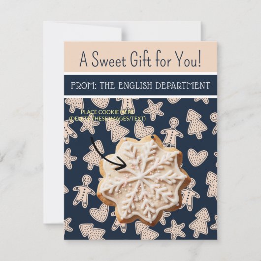 Kerst Cookie Kaarten, Gepersonaliseerde Gifting Ka Kaart (Voorkant)