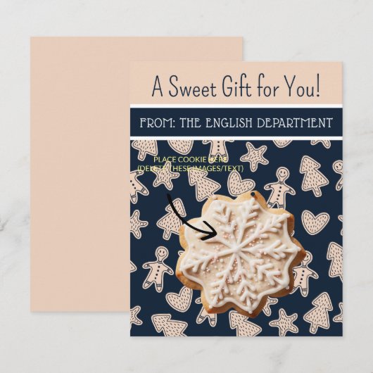 Kerst Cookie Kaarten, Gepersonaliseerde Gifting Ka Kaart (Voorkant / Achterkant)