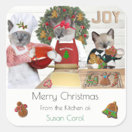 Kerst Cookie Kittens Keuken Sticker
