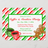 Kerst Cookie Party Gingerbread Heren Strepen Kaart (Voorkant / Achterkant)