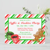 Kerst Cookie Party Gingerbread Heren Strepen Kaart (Staand voorkant)