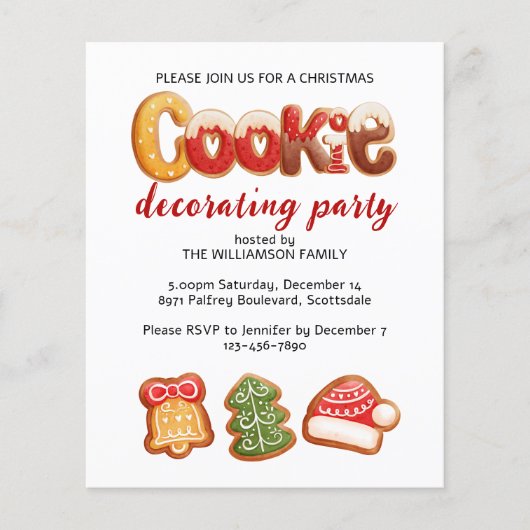 Kerst Cookie Party Uitnodiging (Voorkant)