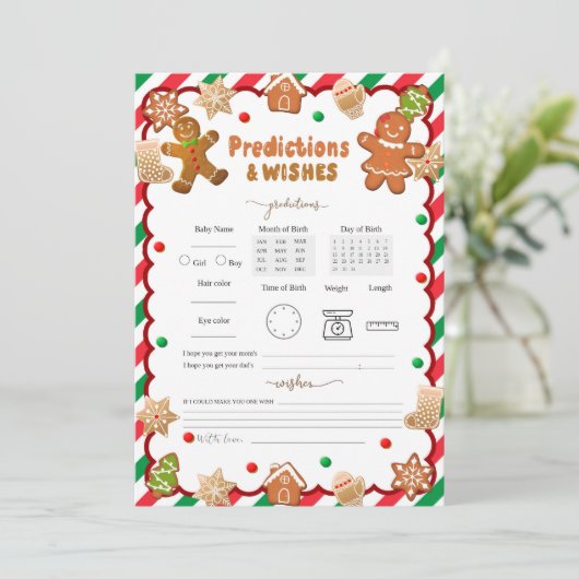 Kerst Cookie Predictie & wenskaarten Kaart (Staand voorkant)