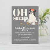 Kerst Cookie Puppy Party Kaart (Staand voorkant)