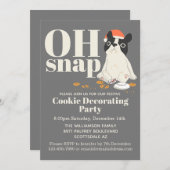 Kerst Cookie Puppy Party Kaart (Voorkant / Achterkant)