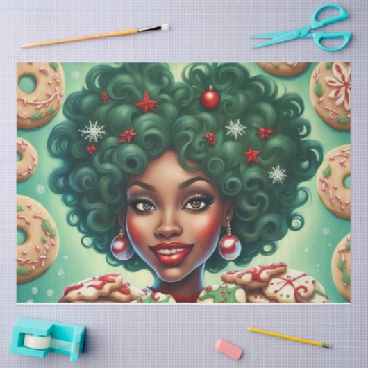 Kerst Cookie Queen Decoupage Papier (Craft)