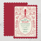 Kerst Cookie Swap Bow Cookies Decorating Party Kaart (Voorkant / Achterkant)