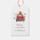 Kerst Cookie Swap Gingerbread Truck Waterverf Cadeaulabel (Voorkant)