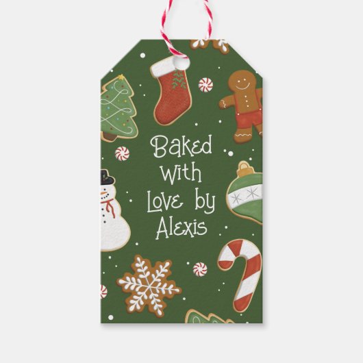 Kerst Cookie Swap Ruil Vakantie Feest Cadeaulabel (Voorkant)