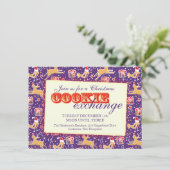 Kerst Cookie uitwisseling & etiquette uitnodigen Kaart (Staand voorkant)