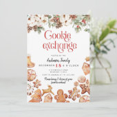 Kerst Cookie uitwisseling partij Kaart (Staand voorkant)