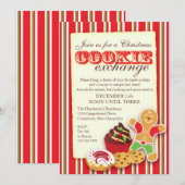 Kerst Cookie uitwisseling uitnodiging (Voorkant / Achterkant)