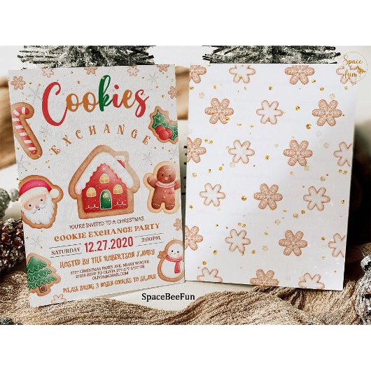 Kerst cookie uitwisseling uitnodiging Vakantie