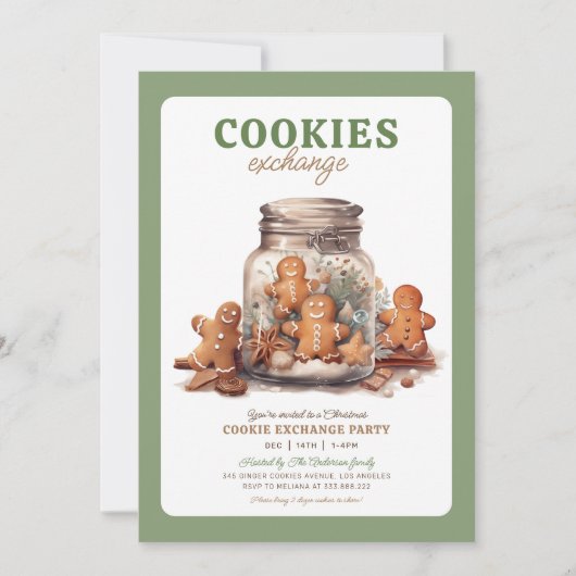 Kerst cookie uitwisseling uitnodiging Vakantie Par (Voorkant)