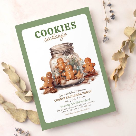 Kerst cookie uitwisseling uitnodiging Vakantie Par