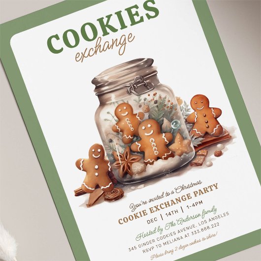 Kerst cookie uitwisseling uitnodiging Vakantie Par