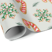 Kerst Cookie Waterverven Cadeaupapier (Rol Hoek)