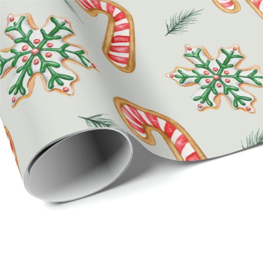 Kerst Cookie Waterverven Cadeaupapier (Rol Hoek)