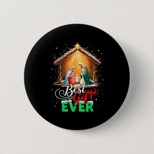 Kerst Cool Jezus Kerststal Christelijk Beste Ronde Button 5,7 Cm