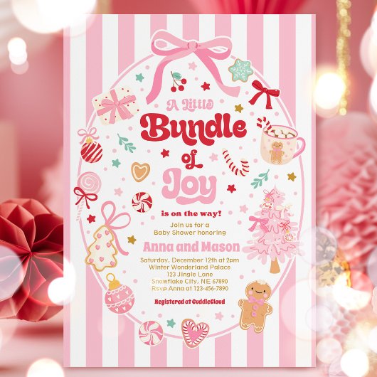 Kerst Coquette Boog Baby Shower Kaart