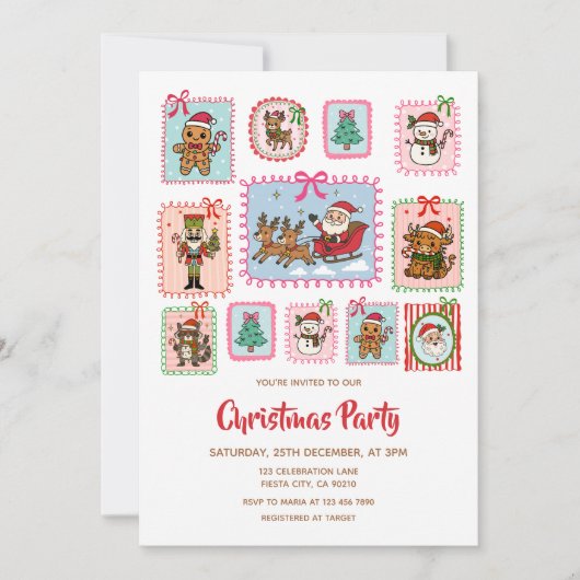 Kerst Coquette Frame Kerstfeest Kaart (Voorkant)