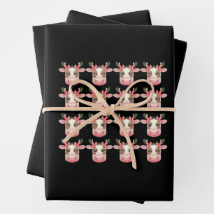 Kerst Coquette Highland Koe Western Kerstmis  Inpakpapier Vel