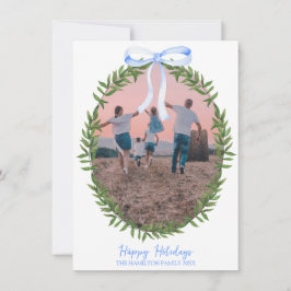 Kerst Coquette Krans Foto Grandmillennial Feestdagenkaart