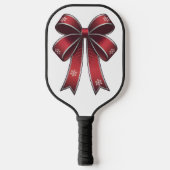 Kerst Coquette Red Bow & Sneeuwvlokken Pickleball Paddle (Voorkant)