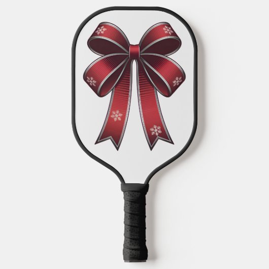 Kerst Coquette Red Bow & Sneeuwvlokken Pickleball Paddle (Voorkant)