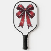 Kerst Coquette Red Bow & Sneeuwvlokken Pickleball Paddle (Achterkant)