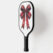 Kerst Coquette Red Bow & Sneeuwvlokken Pickleball Paddle (Links)