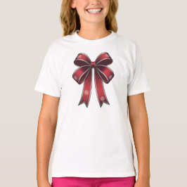 Kerst Coquette Red Bow & Sneeuwvlokken T-shirt