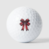 Kerst Coquette Red Bow & Snowflakes Golfballen (Voorkant)