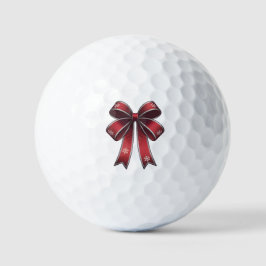 Kerst Coquette Red Bow & Snowflakes Golfballen