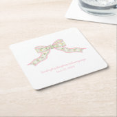 Kerst Coquette Roze Groene Bow Kartonnen Onderzetters (Schuin)