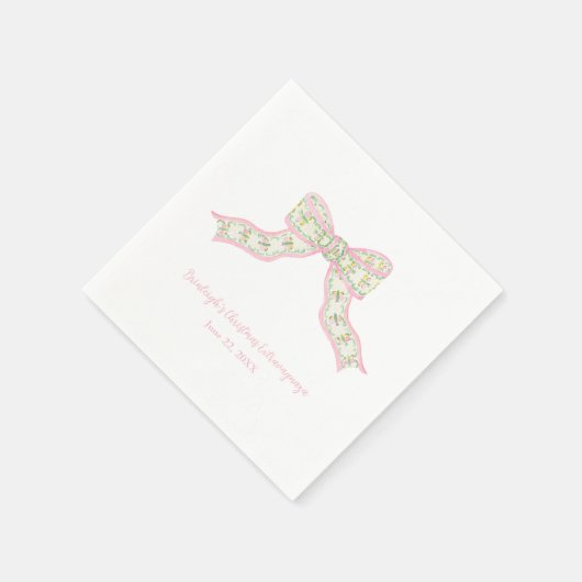 Kerst Coquette Roze Groene Bow Servetten (Hoek)