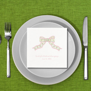 Kerst Coquette Roze Groene Bow Servetten