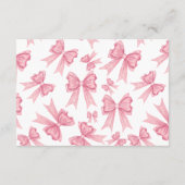 Kerst Coquette Roze strik Boeken Baby shower Informatiekaartje (Achterkant)