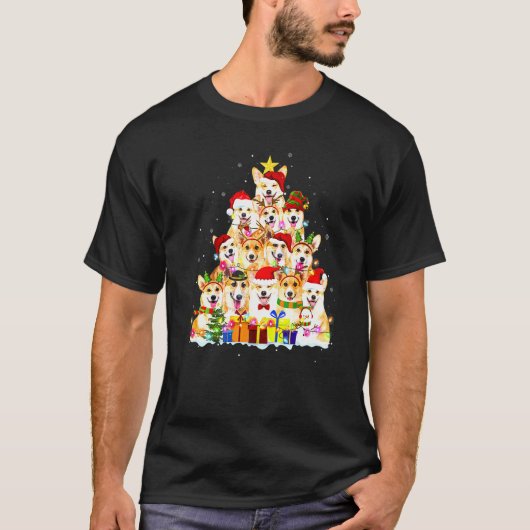 Kerst Corgi Boom Xmas Prettig Corgmas T-shirt (Voorkant)