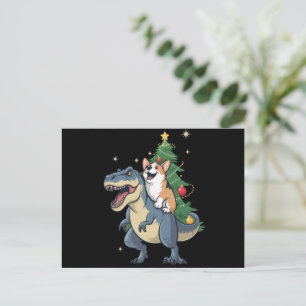 Kerst Corgi Dinosaur Boom Rex Vakantie Kerstmis  Feestdagenkaart