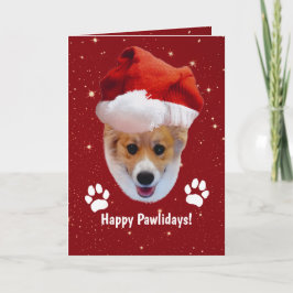 Kerst Corgi Gelukkig Pootfeest Kaart