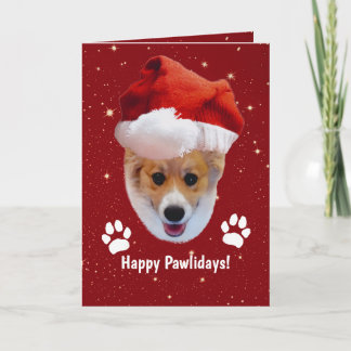 Kerst Corgi Gelukkig Pootfeest Kaart
