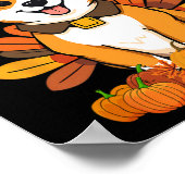 Kerst Corgi Hond Kalkoen 1 Poster (Hoek)