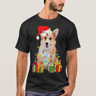 Kerst Corgi Hond Kerstlichtjes Puppy T-shirt