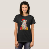 Kerst Corgi Hond Kerstverlichting Puppy T-shirt (Voorkant volledig)