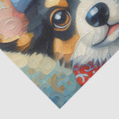 Kerst Corgi Hond Puppy Decoupage Tissuepapier (Detail)